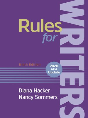 cover image of Rules for Writers with Writing About Literature, 2020 APA Update
